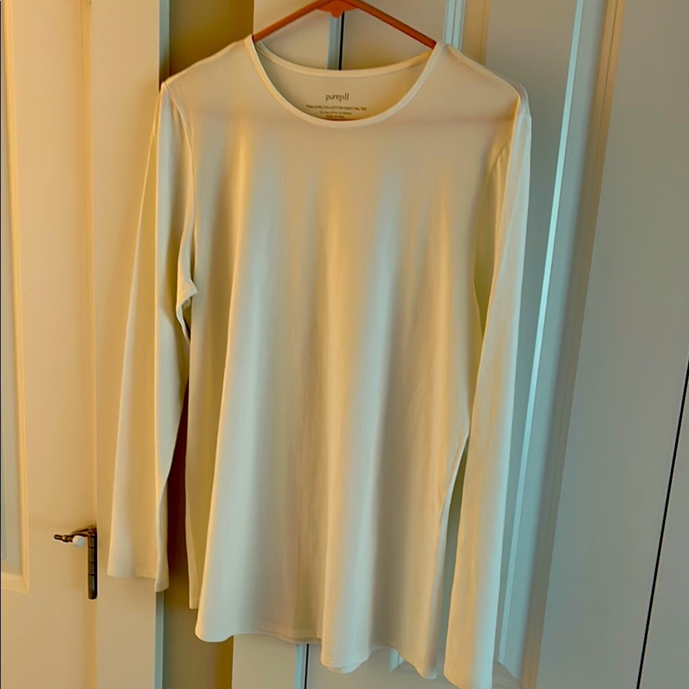 J. Jill PureJill White/Cream Long Sleeve Top NWT Medium
